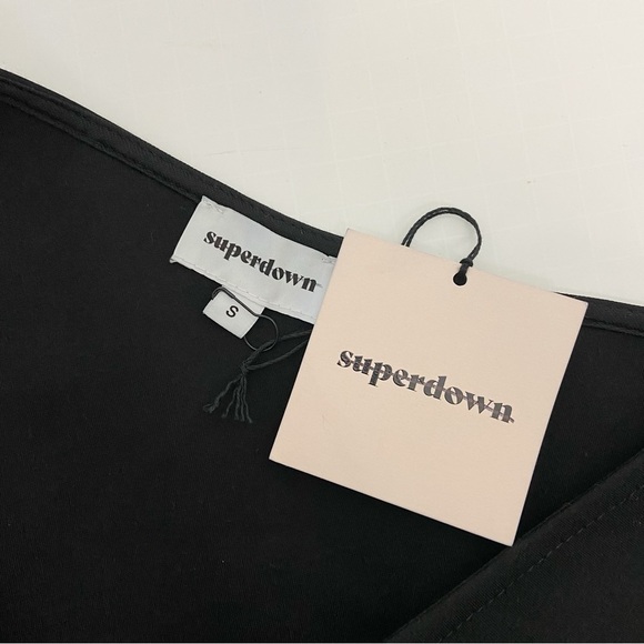 Superdown Nava Asymmetrical Mini Dress Black S - Picture 4 of 8